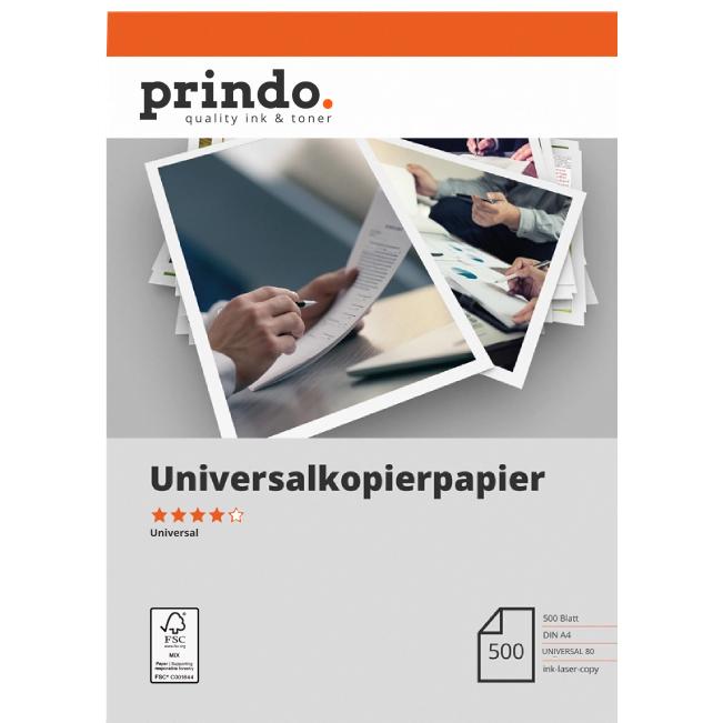 Prindo, Carta, Papier A4 universel 500 feuilles Blanc (A4, 500 lamelle, 80 g/m²)