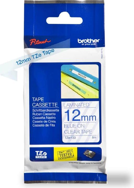 Actual product image Brother Tze-135 (1.20 cm, Transparent, White)