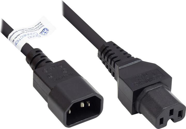 Immagine prodotto Good Connections Cavo di collegamento apparecchio freddo C14 (diritto) a C15 (diritto), nero, 0,75 mm², 1 m, ® (1 m)