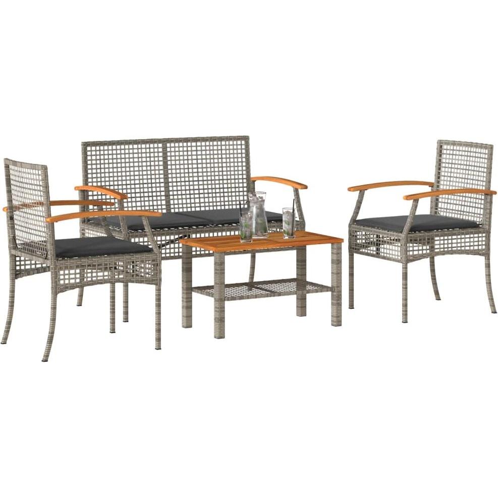 VidaXL, Gartenlounge, 10-tlg. Garten-Lounge-Set mit Kissen