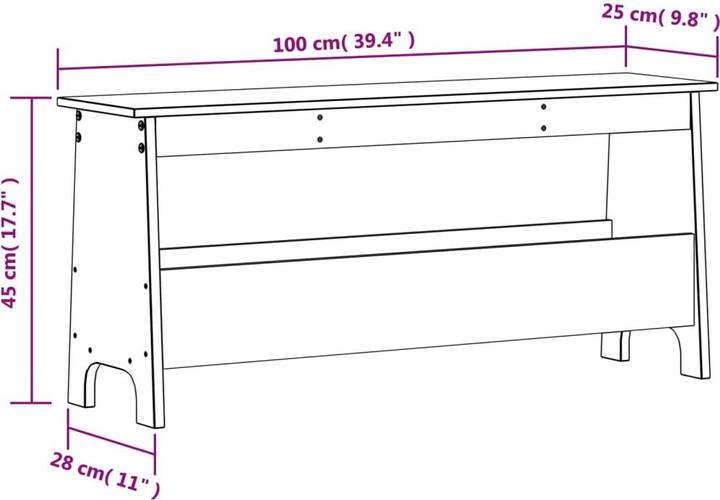 Image du produit vidaXL Flurbank (100 cm)