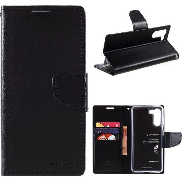 Goospery Bravo Diary Series (Samsung Galaxy S21+), Smartphone Hülle, Schwarz