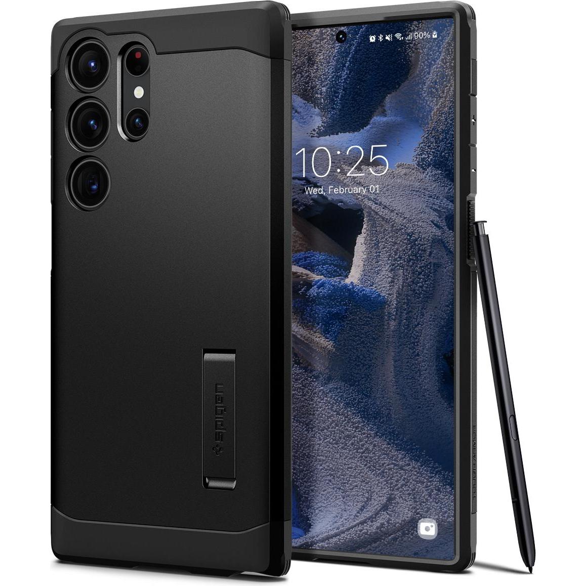 Spigen Tough Armor (Samsung Galaxy S23 Ultra), Smartphone Hülle, Schwarz