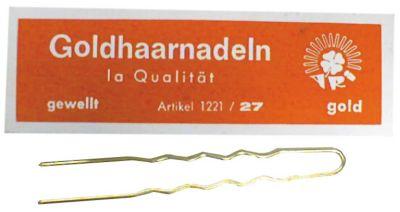Produktbild Cosmetic Haarnadeln 250 g 65 x 1,2 mm gold gewellt (65 Stk.)