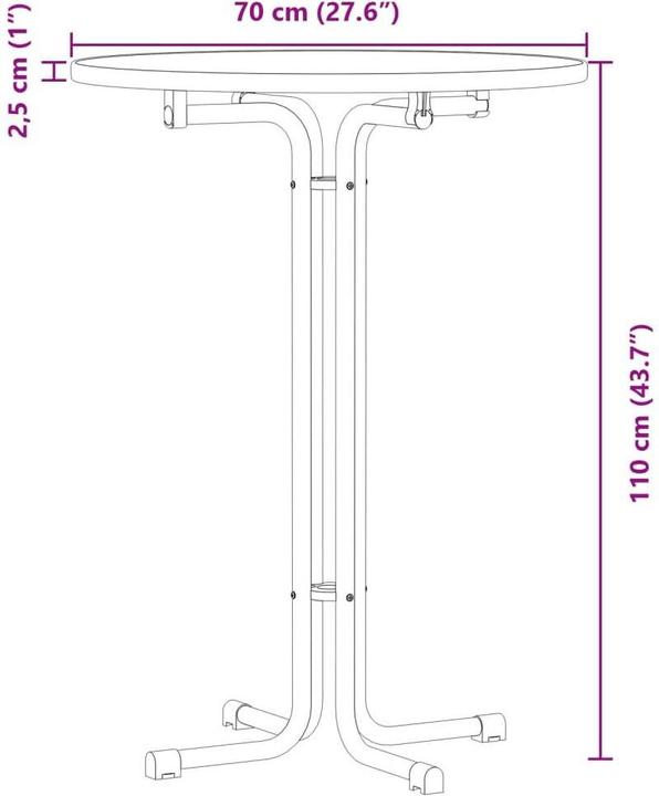 Produktbild vidaXL Bartisch (70 x 70 x 110 cm)