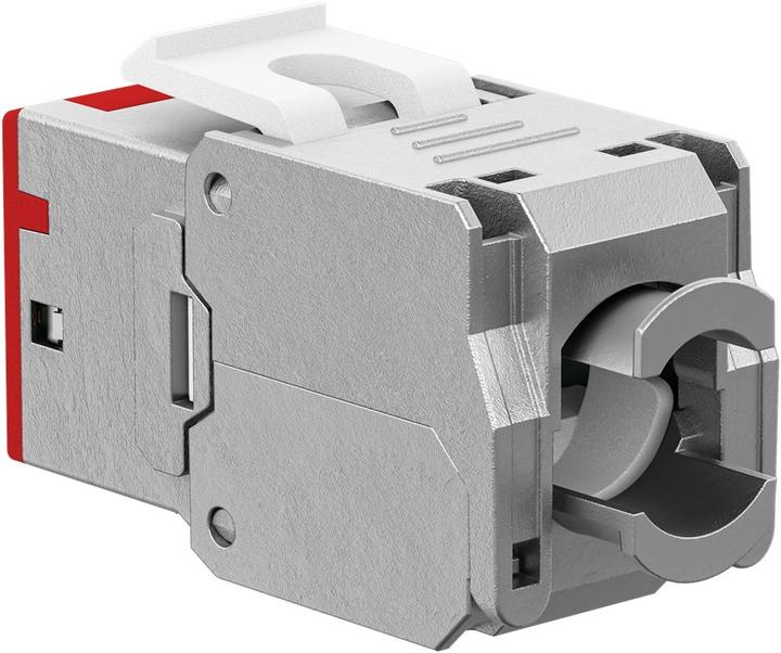 Actual product image Goobay Keystone-Modul RJ45 CAT 6A, STP, Slim, rot (Keystone module)