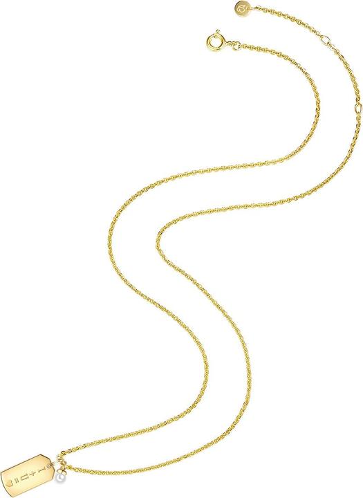 Actual product image Glanzstücke München Ladies sterling silver freshwater cultured pearl yellow gold 45.0 cm base chain + 5.0 cm extension (Sterling Silver, 45 - 50 cm)
