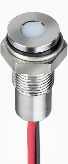 Produktbild RS PRO 6mm flush IP67 sealed chrome LED,wht 12V