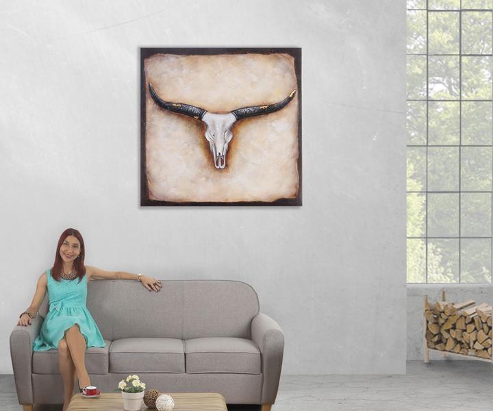 Produktbild MCW Wandbild Stier (100 x 100 x 3.5 cm)