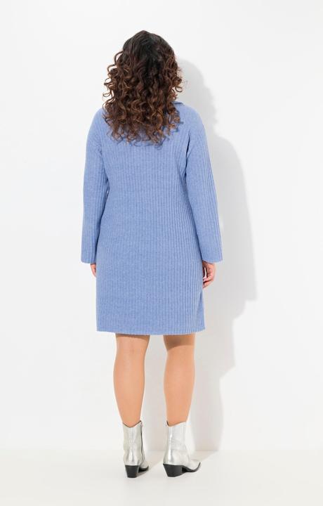 Produktbild Ulla Popken Strickkleid, A-Linie, Rippstrick, Troyerkragen, Langarm (50, 52)