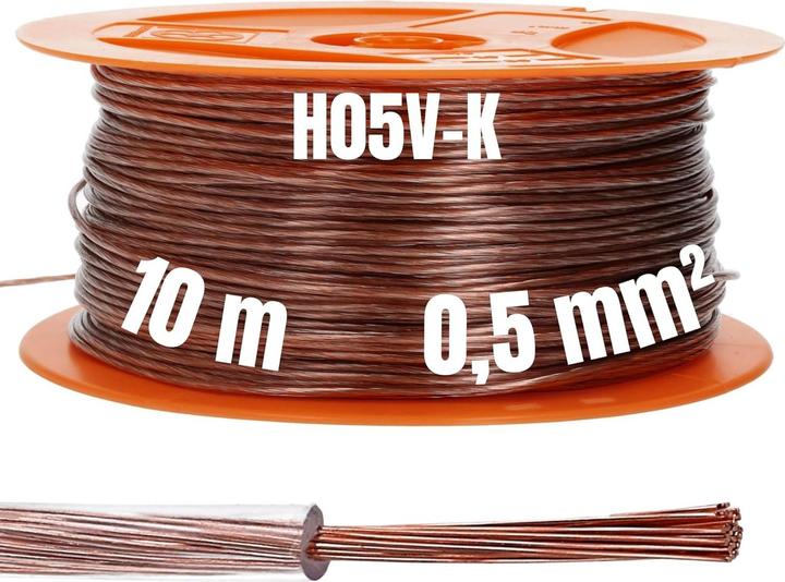 Produktbild Kalitec 10 Meter H05V-K (X05V-K) 0,5 mm² transparent Verdrahtungsleitung I Aderleitung flexibel PVC (10 m)