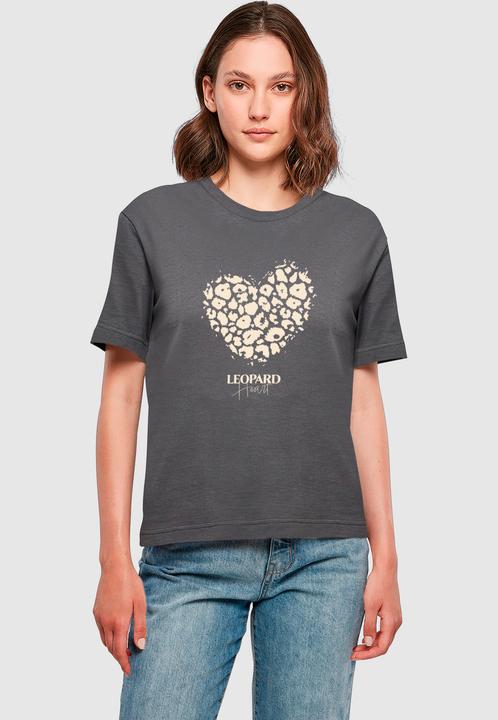 Produktbild Merchcode Ladies Leopard Heart Everyday Tee - 193473 (S)