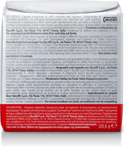 Nährwerte und Zutaten Illy Classico (18 x Port.)