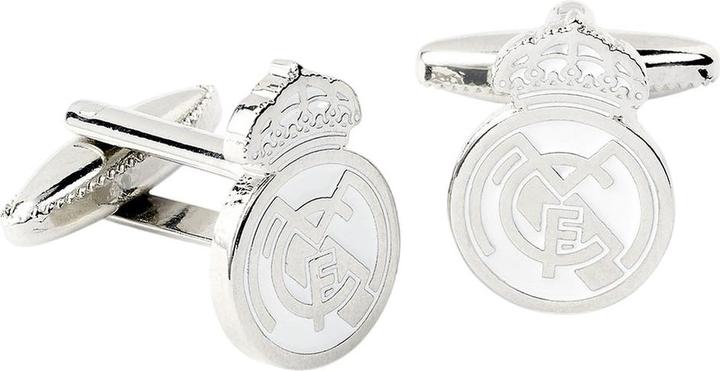 Actual product image Real Madrid CF Silver Painted Cufflinks (100% Synthetic Material)