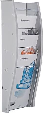 Actual product image Styro Styrodisplay wall brochure holder, 5 compartments (A5)