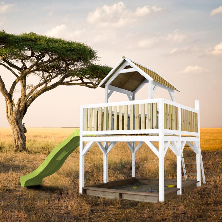Immagine prodotto Axi Atka Play Tower Bruin/wit - Scivolo verde lime