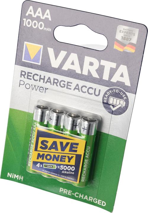 Varta Recharge Accu Power (4 Stk., AAA, 1000 mAh)