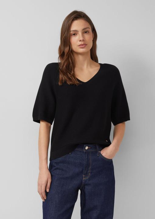 Produktbild s.Oliver Strickpullover aus Baumwollmix mit V-Ausschnitt (38)