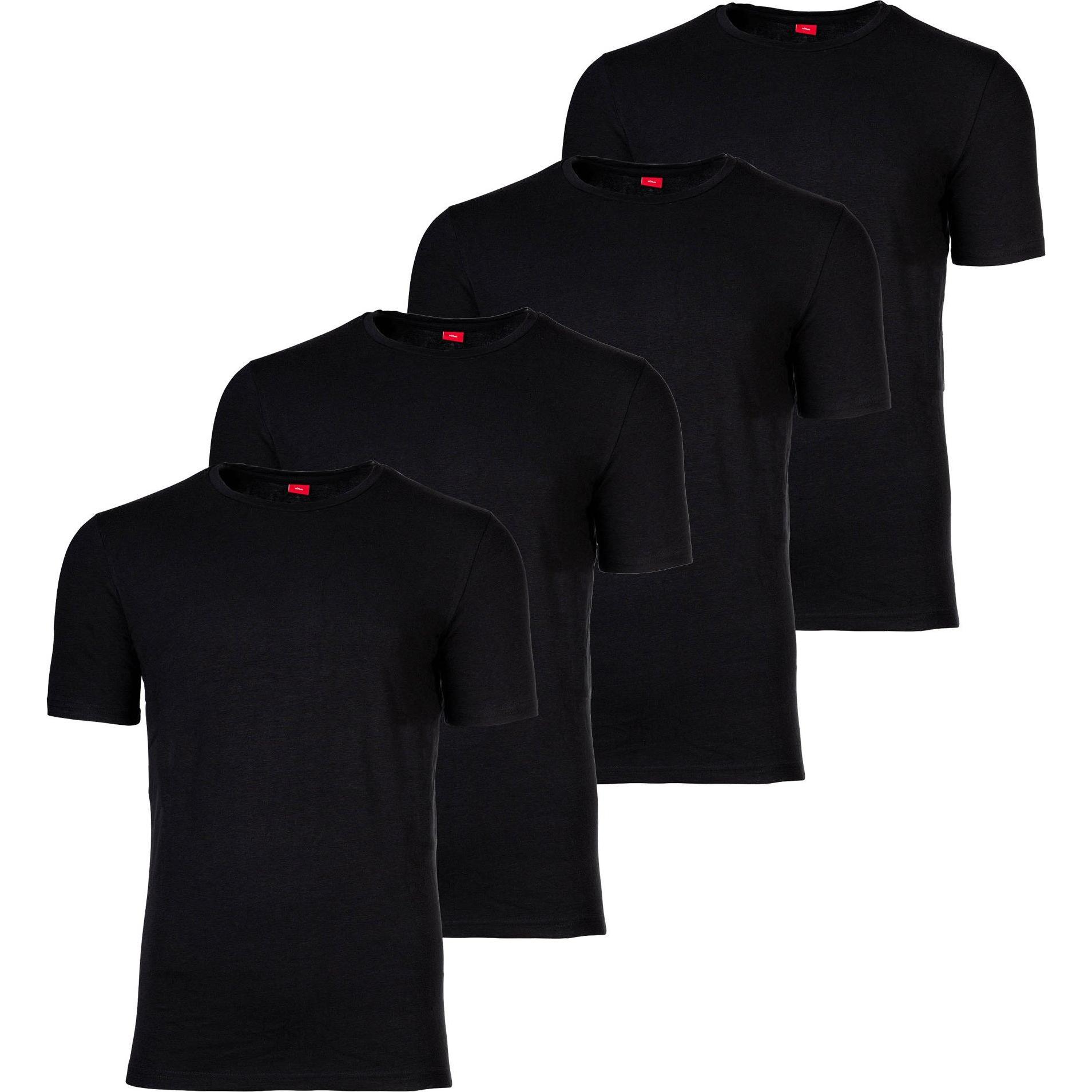 S.Oliver, Herren, Shirt, T-Shirt Casual Figurbetont, Schwarz, (S)