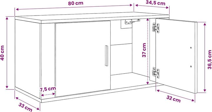 Image du produit vidaXL Wandlagerlösung (80 x 34.50 x 40 cm)