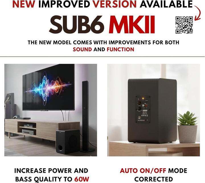 Image du produit Vulkkano SUB6 active subwoofer 65 inch frequency 60 Hz 250 Hz (60 W)