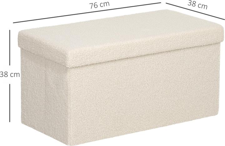 Produktbild Homcom Sitzbank Polyester, MDF Cremeweiss (76 cm)