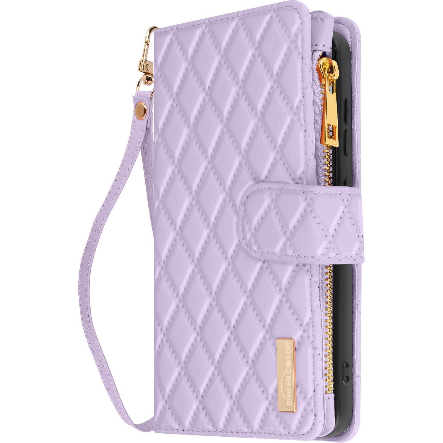 Thumbnail - Avizar Quilted Charm Wallet Cover Series (Samsung Galaxy S24), Smartphone Hülle, Violett