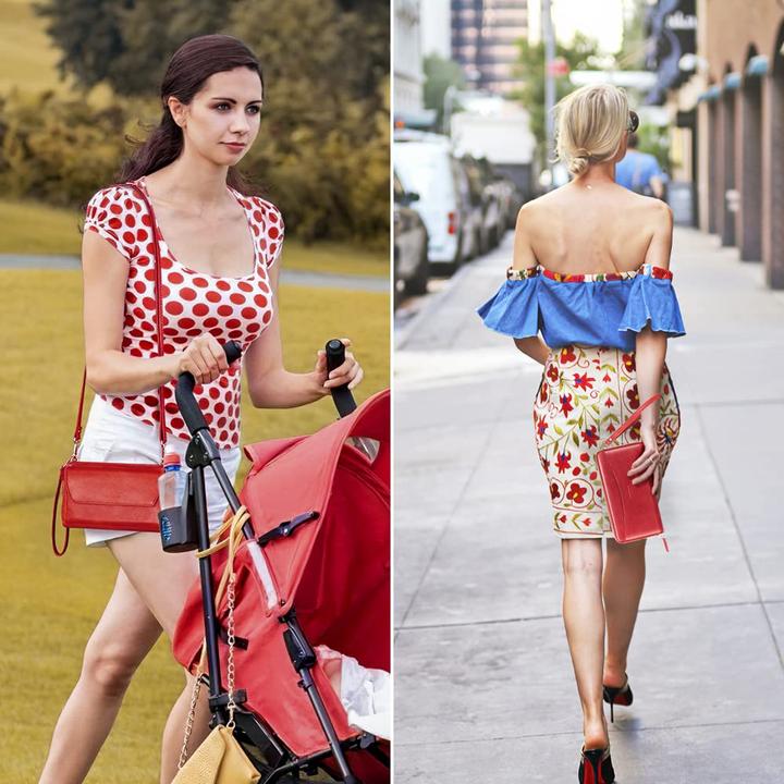 Produktbild Only-Bags.Store Kleines Portemonnaie mit Kreditkartenfächern, Handytasche mit Reissverschluss um 2 Riemen