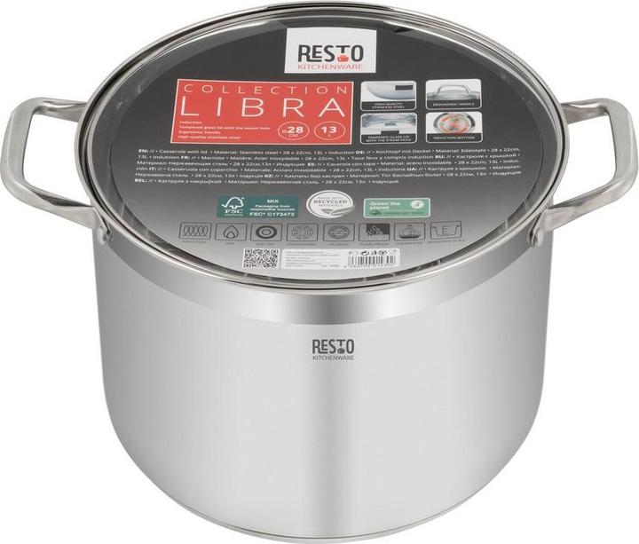 Image du produit Resto CASSEROLE D28CM 13L/92008 (22 cm, Casserole, Acier inoxydable)