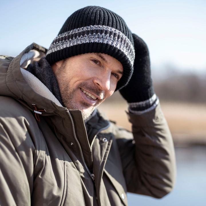 Produktbild Heat Holders Warm Wintermütze Stricken | Thermo Beanie Mütze Gestreift