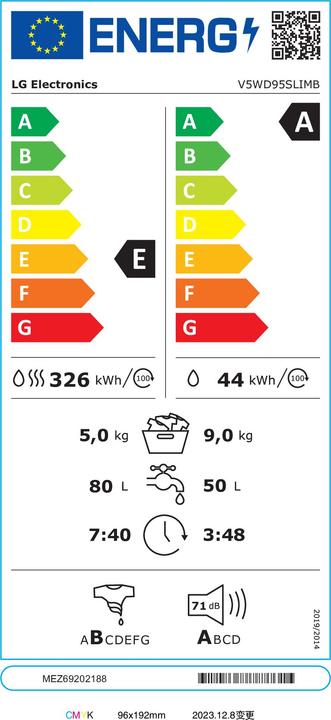 Energie-Label LG V5WD95SLIMB