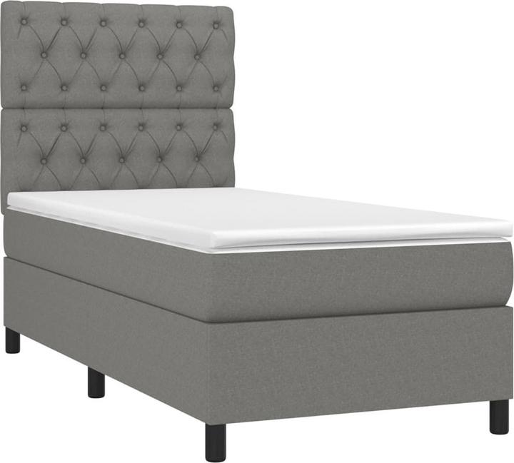 Actual product image VidaXL Bo x springbett mit Matratze & LED 120 x 190 cm Stoff (120 x 190 cm, 120 x 190 cm)