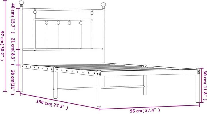 Produktbild vidaXL Bettgestell (90 x 190 cm)