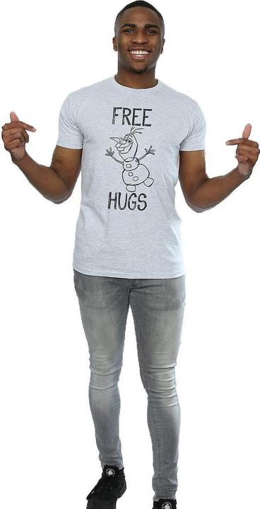 Actual product image Disney Frozen Mens Free Hugs Olaf Heather T-Shirt (S)