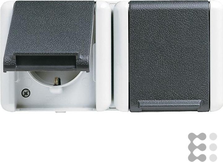 Produktbild JUNG 8220WTS SCHUKO® 2fach-Steckd.m.TS