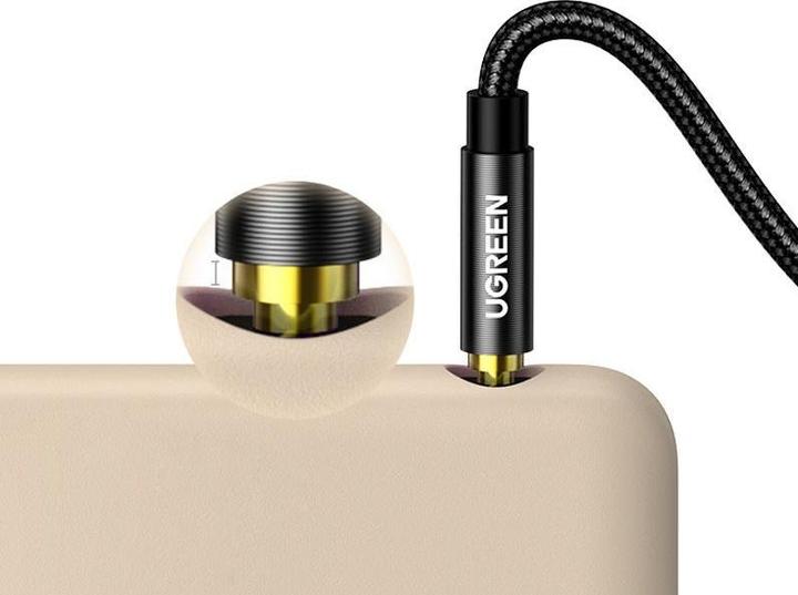 Produktbild Ugreen audio cable AUX angled minijack 3.5 mm 2m blue (AV112) (2 m, 3.5mm Klinke (AUX))