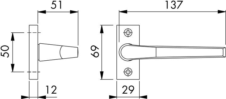 Actual product image Hoppe Door handle half-sets 117GF Frankfurt (Door plate set)