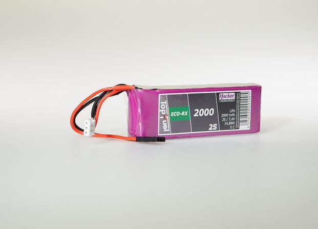 Produktbild Hacker LiPo Pack TF ECO-RX 2000mAh 2S Straight (7.40 V, 2000 mAh)