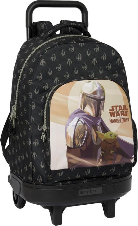 The Mandalorian Schulrucksack mit Rädern This is the way Schwarz 33 X 45 X 22 cm