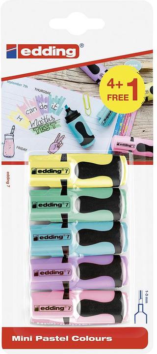 Produktbild Edding Mini Highlighter 4+1 (5x)