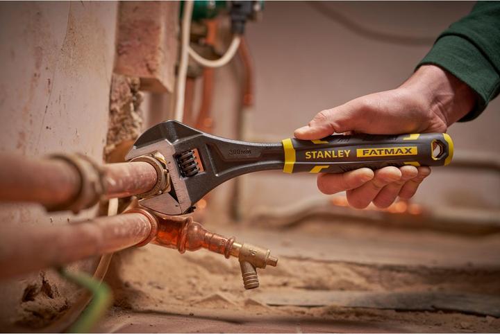 Produktbild Stanley FATMAX Verstellbarer Rollgabelschlüssel 12 mit BiMaterial Griff für hohen Komfort und Kontrolle (300 mm)