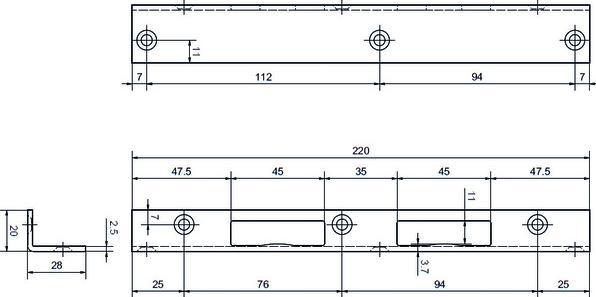 Produktbild Glutz Winkelschliessblech B-1120 (Schliessblech)