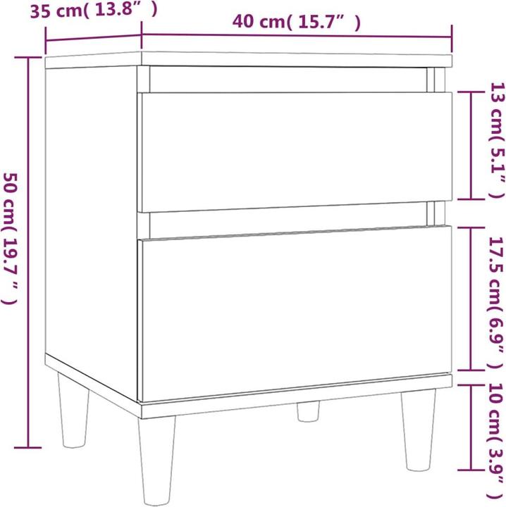 Immagine prodotto vidaXL Nachttisch (40 x 35 x 50 cm)