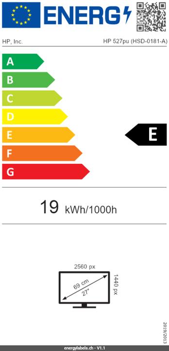 Energie-Label HP Series 5 Pro 527pu (2560 x 1440 Pixel, 27")