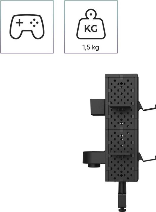 Produktbild Urage Pegboard Gaming-Organizer, Wandmontage, Schwarz