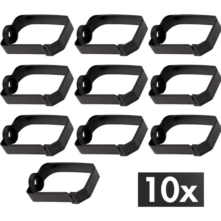 LogiLink Kabelführungsbügel für 19" Schränke, 44 x 70 mm, verschliessbar, 10 Stück, Accessori per armadio rack, Nero