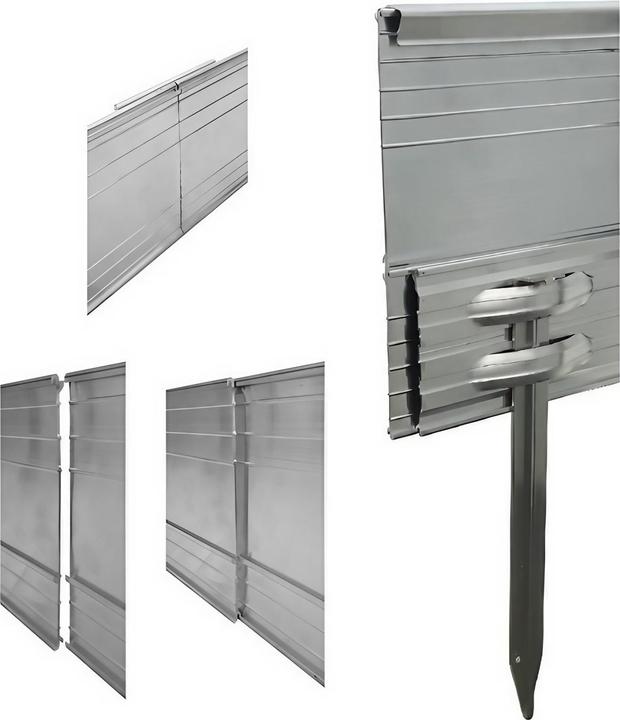 Actual product image Green Split Set of 20 ultra-strong aluminium lawn edging 14cm x 1m (20m long) | bed edging | bed edging | bed