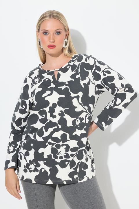 Produktbild Ulla Popken Shirt, Keyhole, Rundhalssschnitt, Langarm (60)