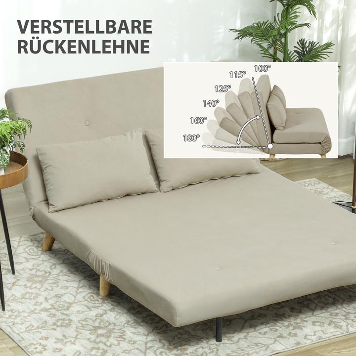 Produktbild Homcom Schlafsofa Polyester, Stahl Beige (2-Sitzer)