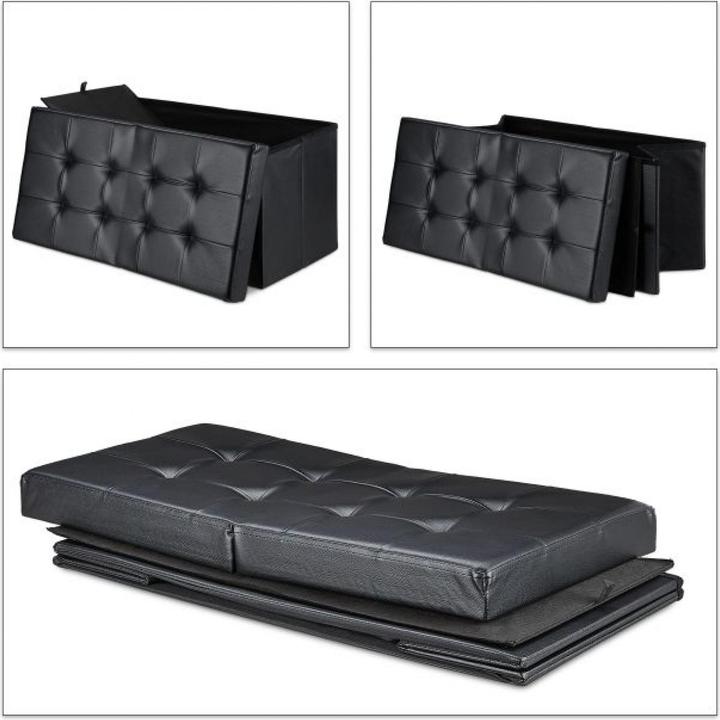 Actual product image Relaxdays Folding Storage Bench, Faux Leather (75 cm)